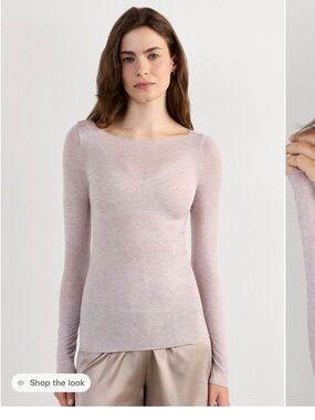 Intimissimi Boat Neck Modal Cashmere Ultralight Top